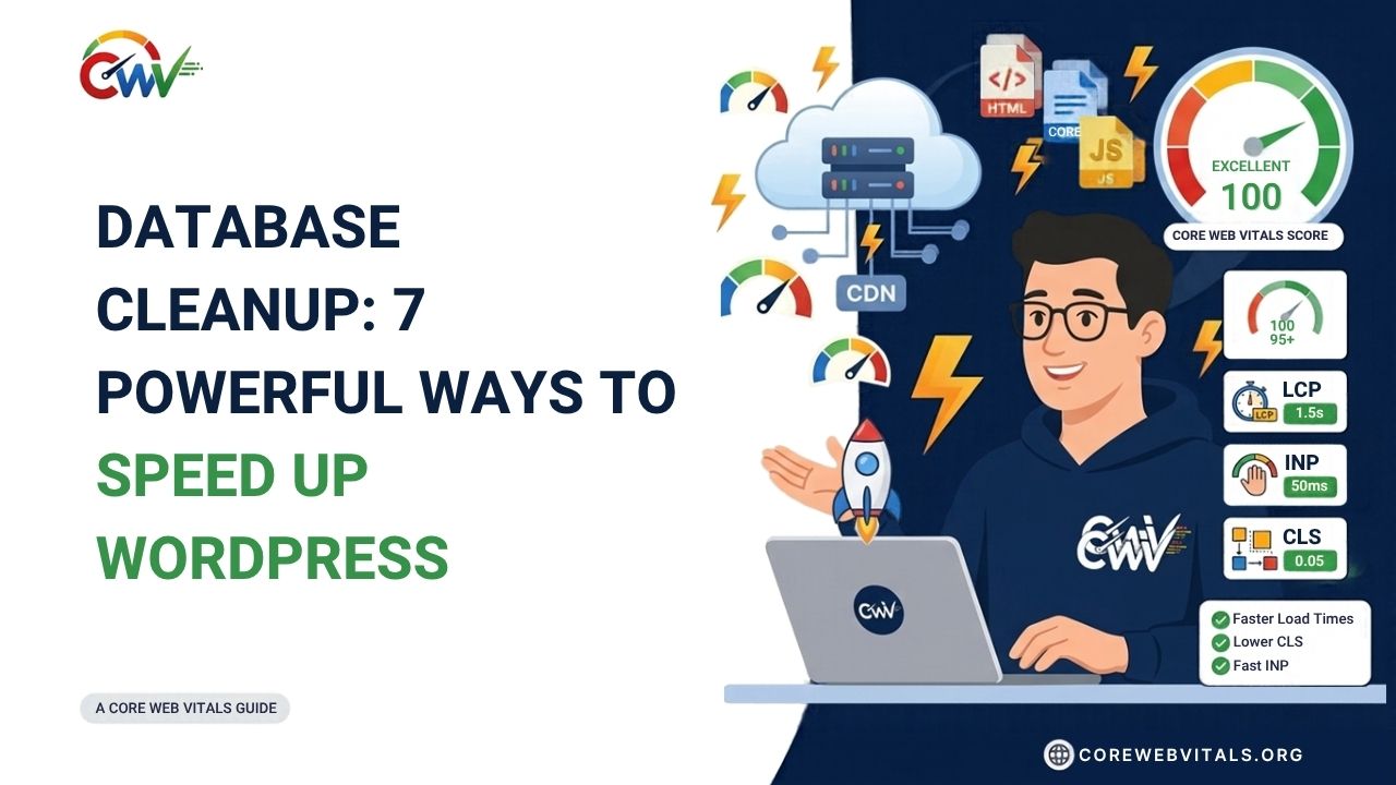 Database cleanup featuring 7 powerful ways to speed up WordPress by removing overhead, optimizing database tables, cleaning revisions, and improving website performance.