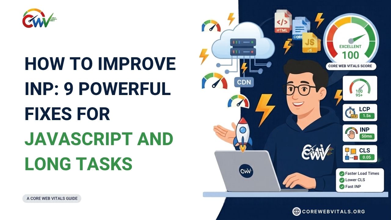 How to improve INP with 9 powerful fixes for JavaScript performance, long tasks, slow interactions, and better website responsiveness.